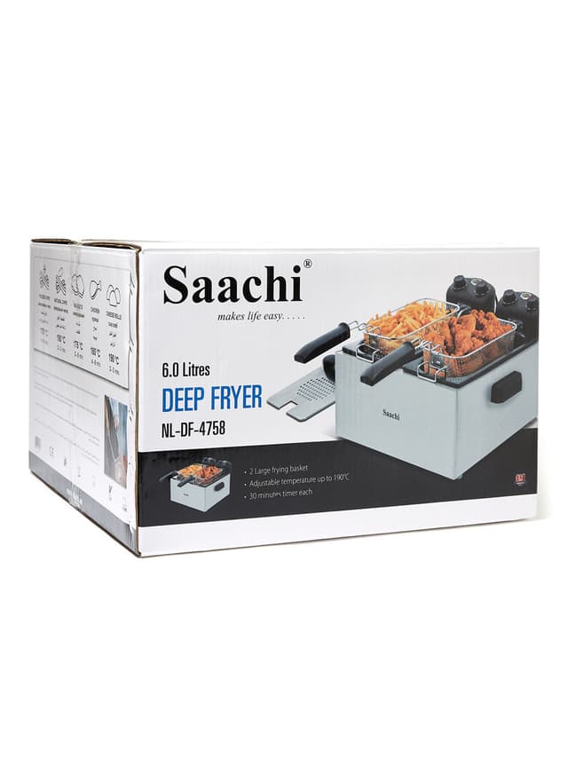 Saachi Deep Fryer 6.0L 2000W 6 l 2000 W NL DF 4758 ST Silver