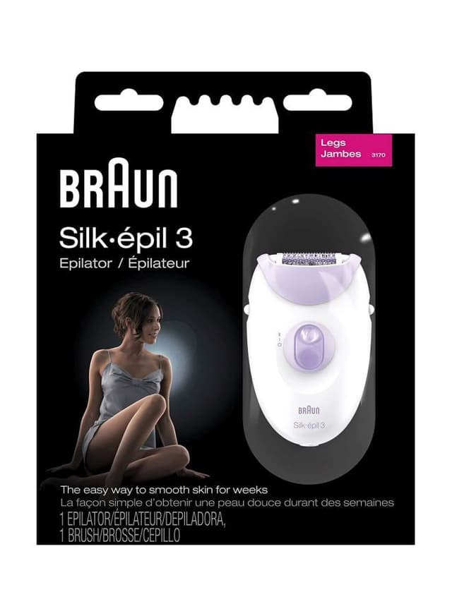 Braun Beauty Legs Epilator With Massage Cap White/Purple