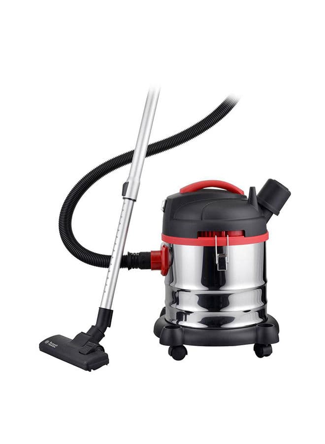 مكنسة كهربائية برميل جاف ورطب 1400 واط  20 لتر أسود/أحمر/فضي روسل هوبس Russell Hobbs Wet And Dry 20 L 1400 W Heavy Duty Vacuum Cleaner