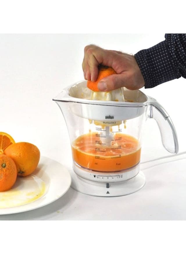 عصارة فواكه كهربائية بسعة 1 لتر - أبيض BRAUN - Multiquick 3 Citrus Press MPZ 9