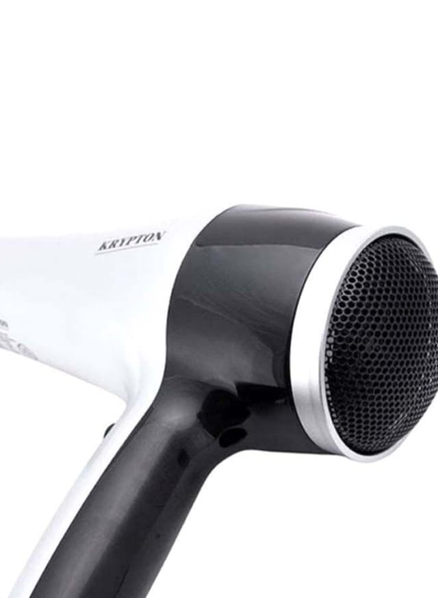 Krypton Powerful Hair Dryer Salon Quality With Cool Shot Function Silver/Black