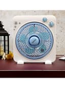 Krypton Powerful Personal Desk Box Fan With Copper Motor KNF6025 White / Blue
