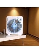 Krypton Powerful Personal Desk Box Fan With Copper Motor KNF6025 White / Blue