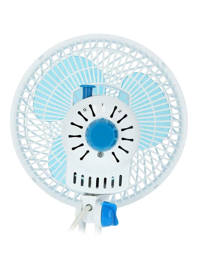 Krypton Table Fan 2 Speed Settings With Oscillating/Rotating And Static Feature 20 W KNF6035 White/Blue