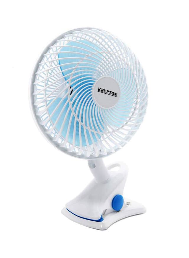 Krypton Table Fan 2 Speed Settings With Oscillating/Rotating And Static Feature 20 W KNF6035 White/Blue
