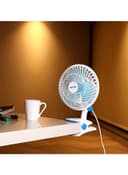 Krypton Table Fan 2 Speed Settings With Oscillating/Rotating And Static Feature 20 W KNF6035 White/Blue
