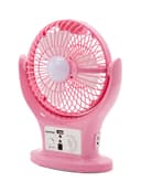 Krypton Plastic Rechargeable Fan With LED Lantern KNF6061 Pink