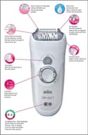 براون لازالة الشعر ( كهربائي ) 4 رؤوس - ابيض BRAUN - Silk-Epil 7 7-561 Wet And Dry Cordless Epilator