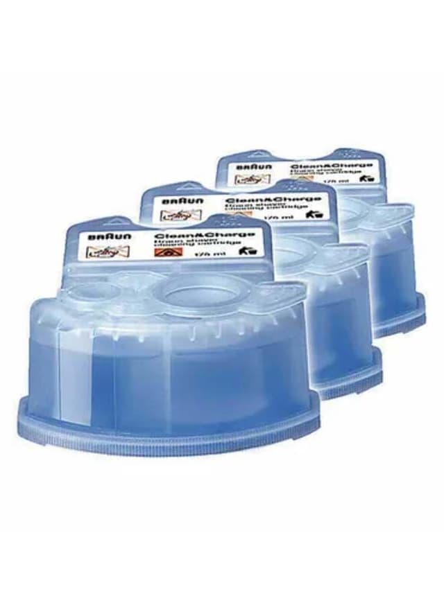 سائل تنظيف وتجديد ماكينة براون للحلاقة BRAUN Pack Of 3 Clean And Renew Cartridge Refills Set Blue