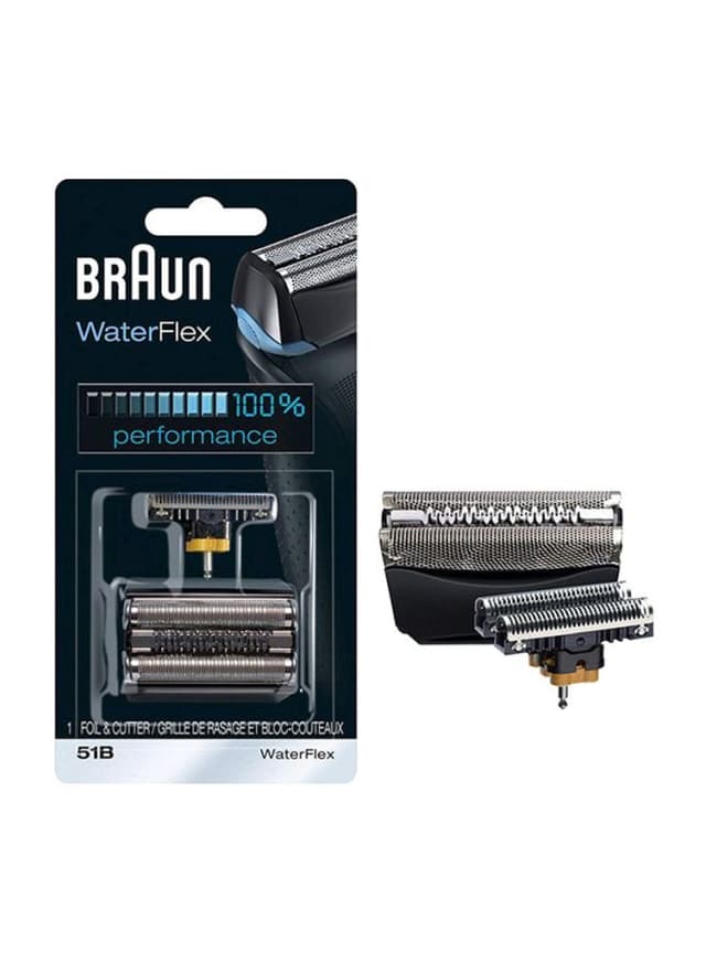 شفرة ماكينة حلاقة ( كهربائية ) - فضي / اسود BRAUN - Waterflex Foil And Cutter Replacement Head B