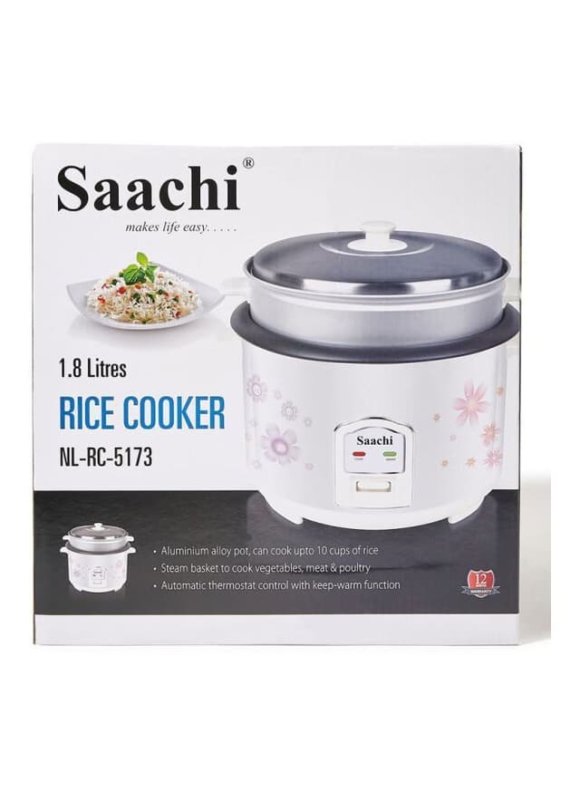 Saachi Rice Cooker 1.8Litre NL RC 5173 WH White/Silver
