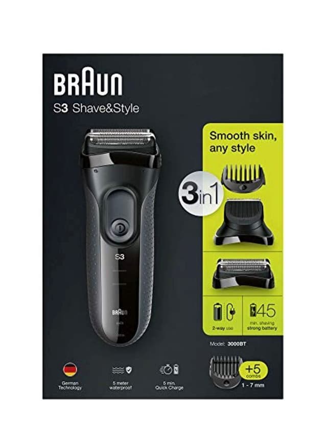 ماكينة حلاقة كهربائية للرجال 3 في 1 Electric Shaver من BRAUN