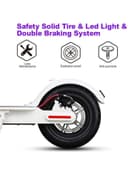 SkyLand Tubeless Electric Scooter EM-1603-White 110x15.5x52centimeter