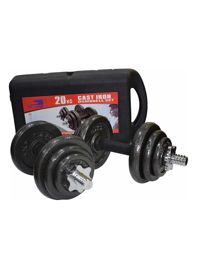 مجموعة دامبل بوزن 20 كغ Iron Dumbbell Set - SkyLand