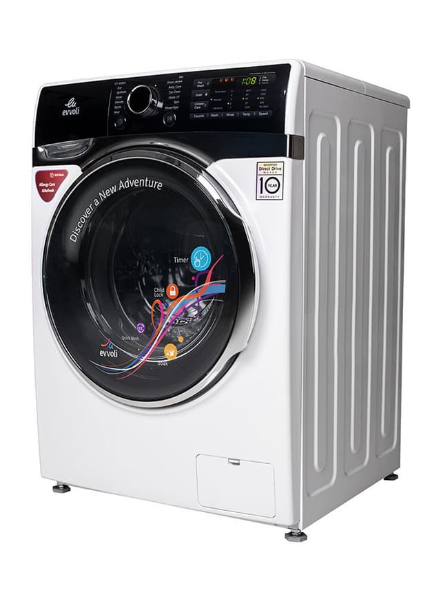 غسالة أتوماتيكية بسعة 9 كجم وقوة 2000 واط evvoli - Washing Machine