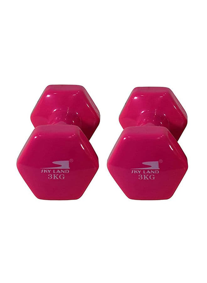 قطعتي دامبل بوزن 6 كغ 2Piece Head Vinyl Dumbbell Set - SkyLand
