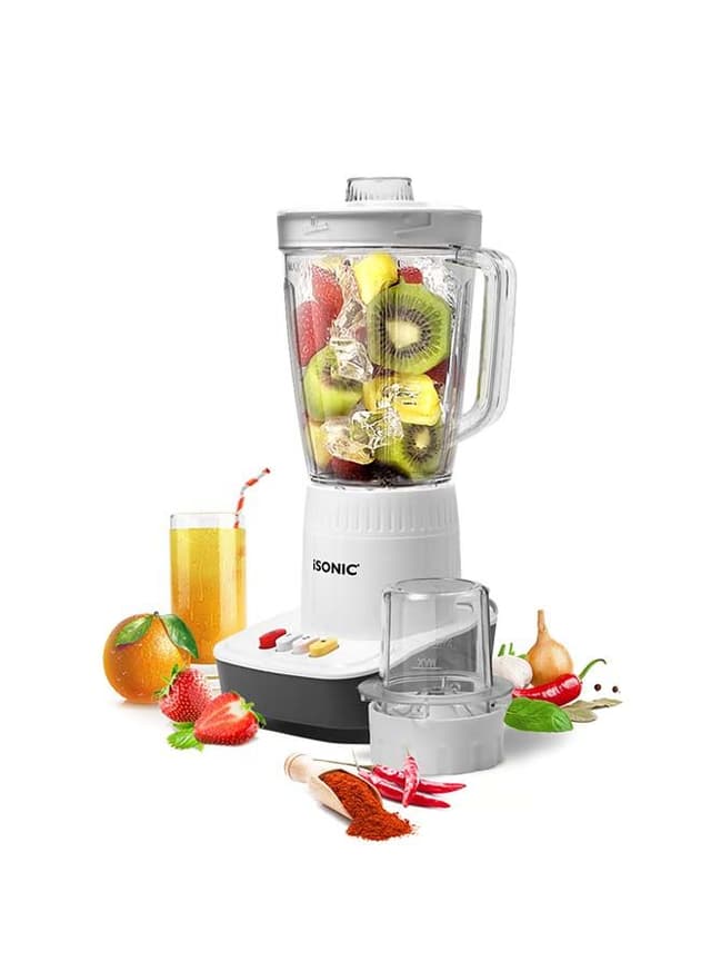 خلاط مع مطحنة كهربائية بسعة 1.6 لتر وقوة 400 واط 2 IN 1 BLENDER - ISONIC