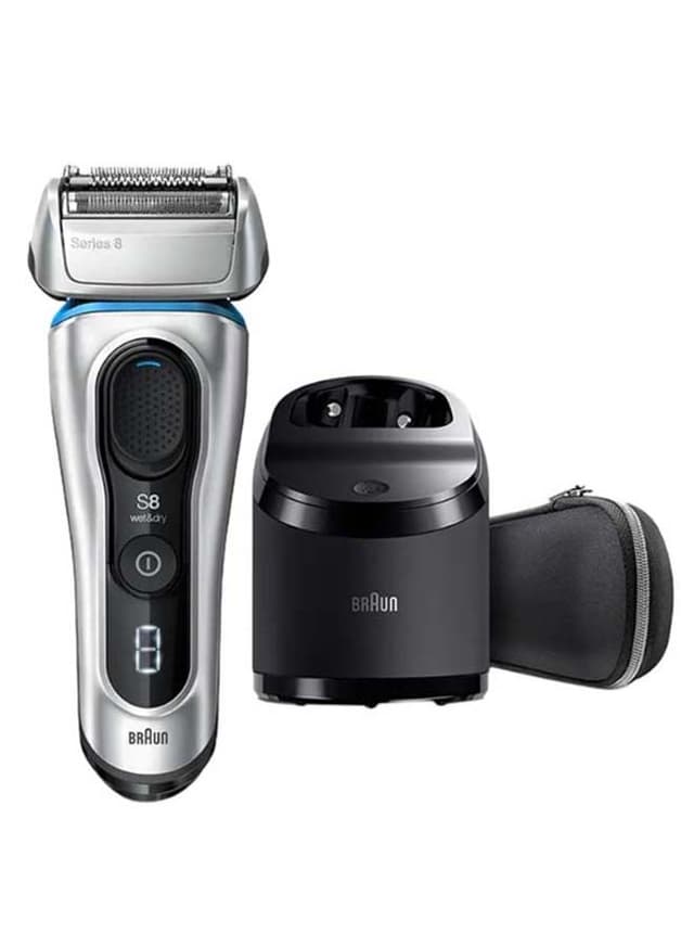 ماكينة حلاقة ( قابلة للشحن ) - اسود / فضي BRAUN - Series 8 Smart Sonic Technology Shaver Set