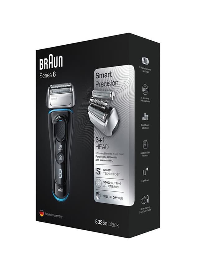 BRAUN Series 8 Smart Sonic Technology Shaver Set Silver/Black/Blue