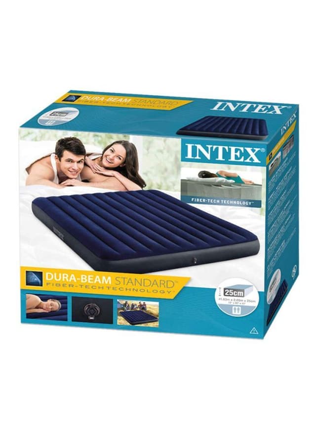 INTEX Classic Downy Airbed Blue/Black 203x183x25cm