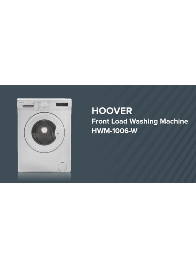 HOOVER Front Load Washing Machine 6 kg 6 kg HWM 1006 W white/Grey