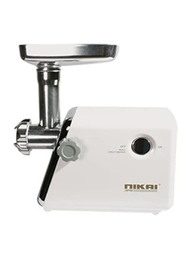 NIKAI Portable Meat Grinder 1200W 1200 W NMG744U White/Silver
