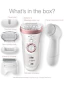 BRAUN SensoSmart Silk Epil 9 Wet And Dry Epilator And Facial Cleansing Brush White/Rose Gold
