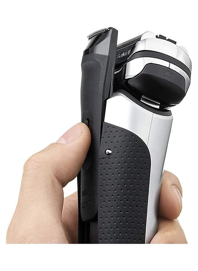 ماكينة حلاقة ( قابلة للشحن ) - اسود/ فضي  BRAUN - Series 9 Wet And Dry Cross Cutting Action Shaver