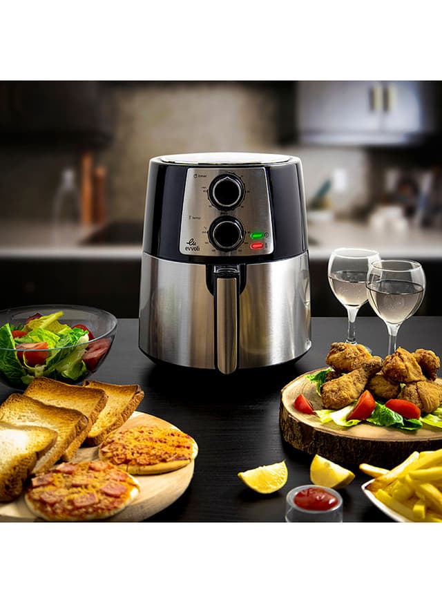 evvoli Air Fryer Timer And Adjustable Temperature Control With 2 Years Warranty 3.5 l 1400 W EVKA AF3501B Black/Grey
