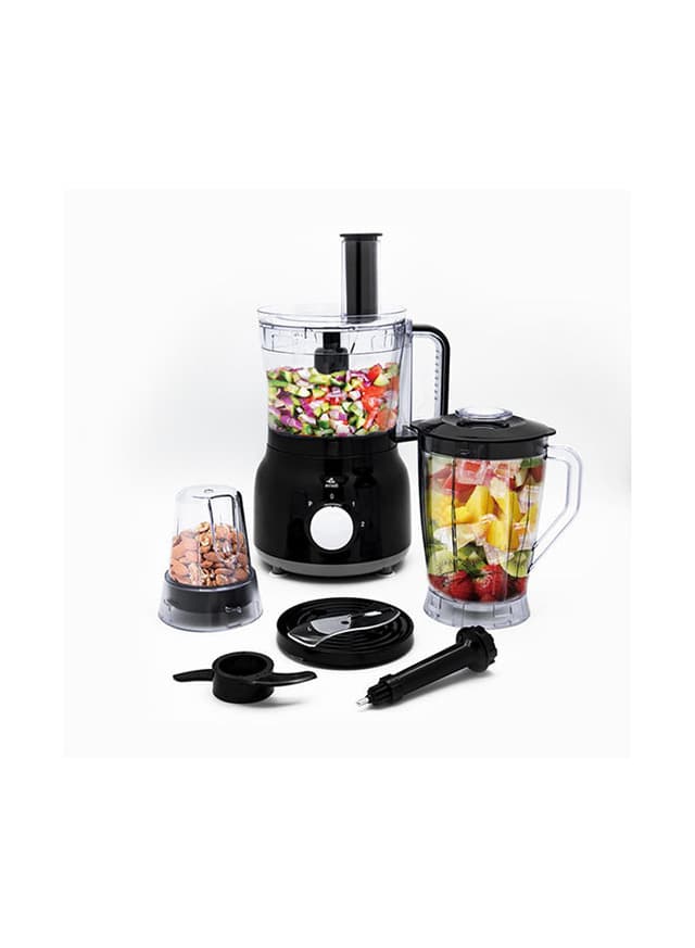 evvoli Food Processor With Blender & Grinder Different Functions Black With 2 Years warranty 2 l 600 W EVKA FP20B Black/Clear