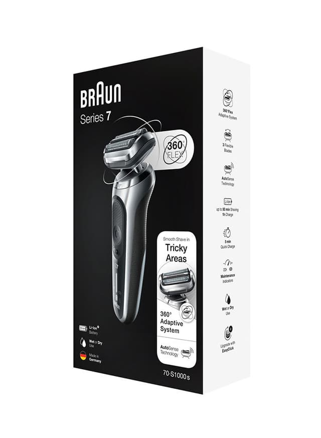 BRAUN Series 7 Electric Shaver Silver 13.5 x 6.5 x 25cm