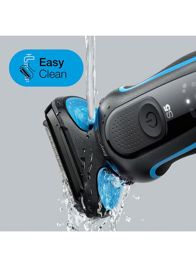 ماكينة حلاقة ( قابلة للشحن ) - ازرق BRAUN - Series 5 EasyClean Electric Shaver