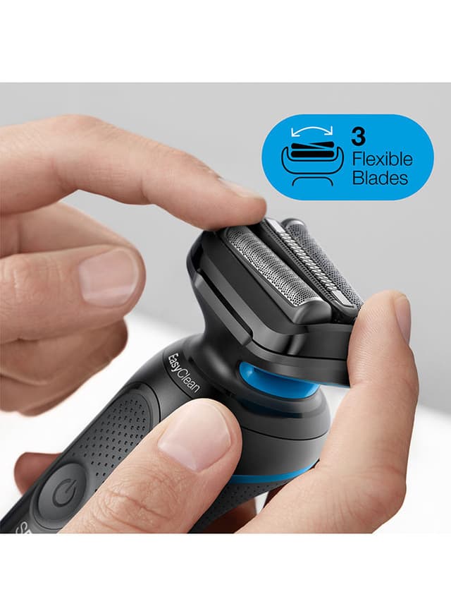 ماكينة حلاقة ( قابلة للشحن ) - ازرق BRAUN - Series 5 EasyClean Electric Shaver