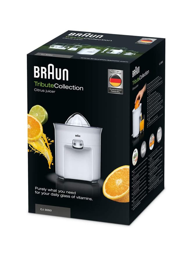 عصارة حمضيات ( 350 مل ، 60W ) - ابيض / شفاف  BRAUN - Tribute Collection White Citrus Juicer  CJ3050 Cl