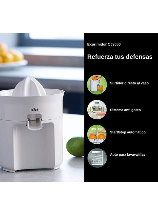 عصارة حمضيات ( 350 مل ، 60W ) - ابيض / شفاف  BRAUN - Tribute Collection White Citrus Juicer  CJ3050 Cl