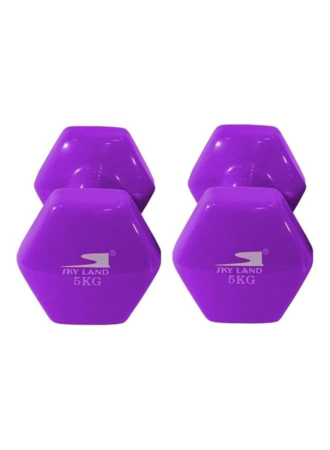 قطعتي دامبل بوزن 10 كغ 2Piece Head Vinyl Dumbbell Set - SkyLand