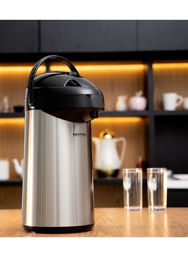 Krypton 3.5L Stainless Steel Airpot Flask Silver/Black 30x30x7cm