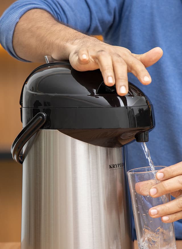 Krypton 3.5L Stainless Steel Airpot Flask Silver/Black 30x30x7cm