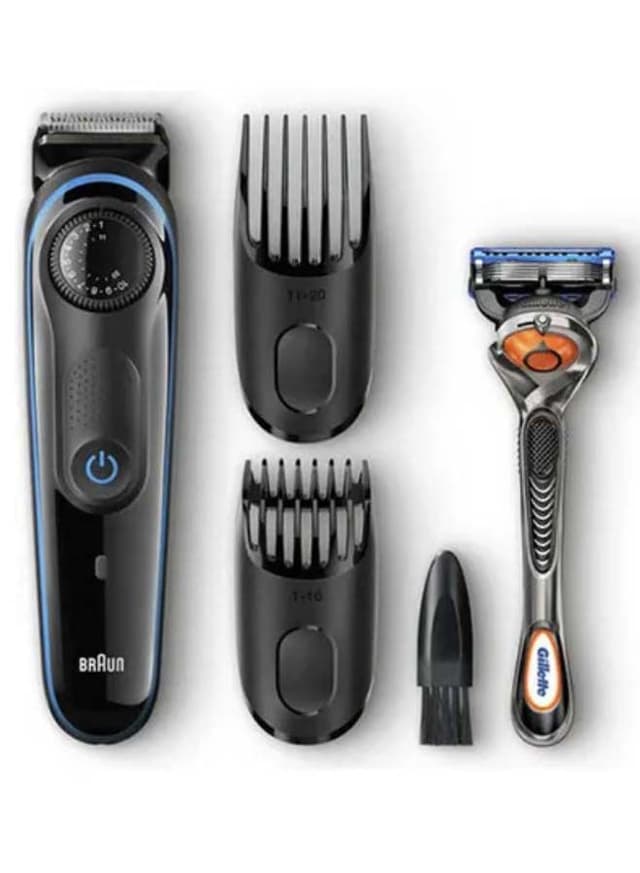 Braun BT3040 Beard Trimmer For Men With 2 Combs And Free Gillette Fusion ProGlide Razor Black - 64010
