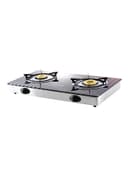 Krypton 2 Burner Tempered Glass Gas Stove KNGC6165 Black/Silver
