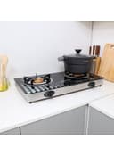 Krypton 2 Burner Tempered Glass Gas Stove KNGC6165 Black/Silver