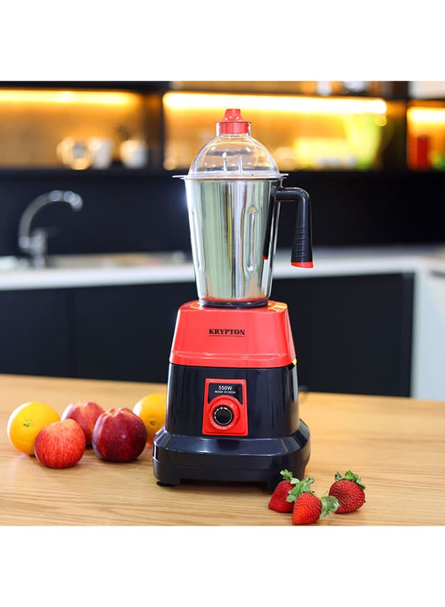Krypton 3 In 1 Mixer Grinder With Stainless Steel Blades & Unbreakable Lids 3 kg 550 W KNB6192 Red