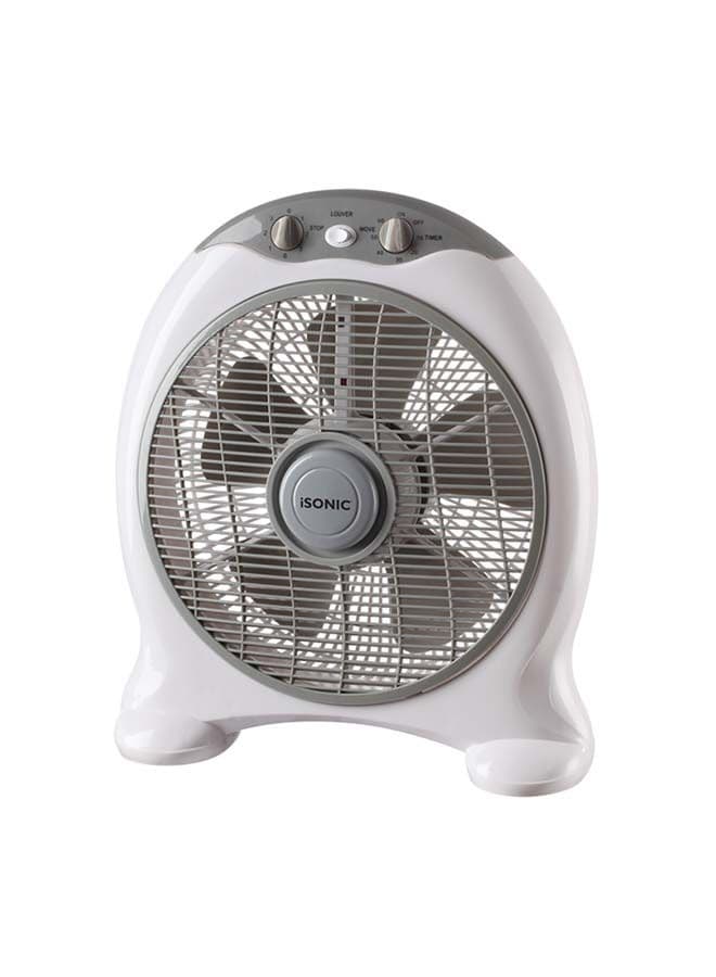 ISONIC 5 Blade Leaf Aerodynamic Design Quite Motor Box Fan 42W 42 W iF 326 White/Grey