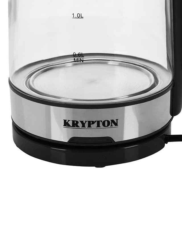 Krypton 2L Electric Cordless Glass Kettle 2 l 1500 W KNK6221 Black/Silver