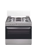 NOBEL Gas & Electric Cooker 90X60 4 Gas Burner 2 Hot Plate NGC9622 Silver