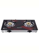 Krypton Gas Cooker with Tempered Glass Panel&Brass Bruner Cap KNGC6270 Black&Red