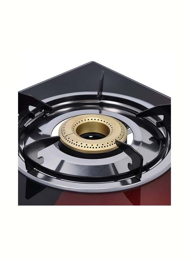 Krypton Gas Cooker with Tempered Glass Panel&Brass Bruner Cap KNGC6270 Black&Red