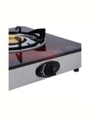 Krypton Gas Cooker with Tempered Glass Panel&Brass Bruner Cap KNGC6270 Black&Red