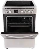 Hoover 4 Hob Burner Vitroceramic Cooker With Oven Silver/Black