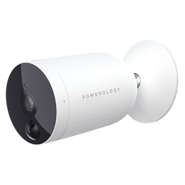 Powerology Wifi Smart Outdoor Wireless Camera Built-in Rechargeable Battery With 3 Months Standby - White